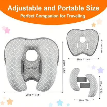 Infant Pillow: Baby Head Neck Support Pillow - 2 in 1 Travel & Stroller