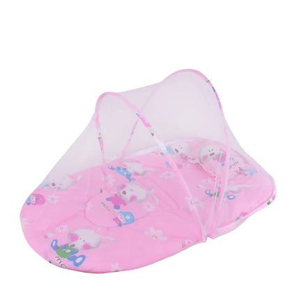 Foldable Baby Bed Mosquito Net Portable Baby Crib Netting Polyester with Pillow and Cotton Padding - Easy Installation Netting