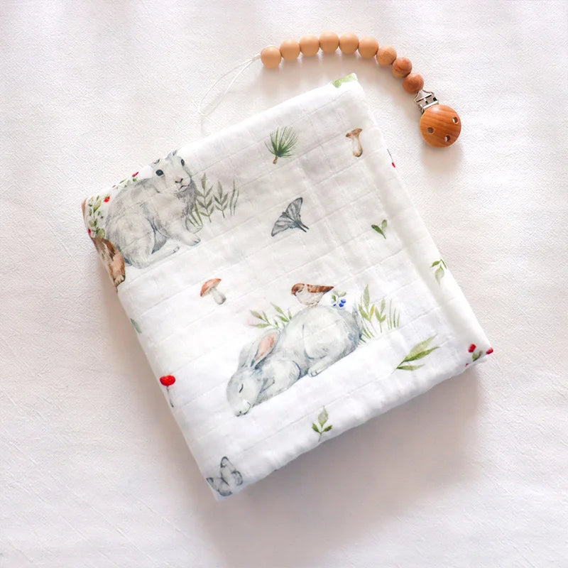 Baby Blankets: Soft Muslin Swaddle Wrap 58x58cm