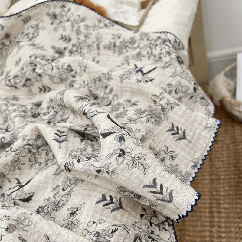 Baby Bath Towel Kids Swaddle Wrap Bedding Pure Cotton Bubble Muslin Blanket 2 Layers Infant Gauze Receiving Blanket