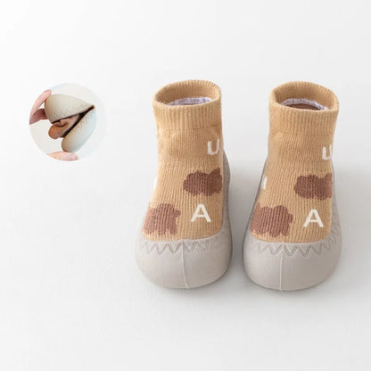 Baby Socks Shoes: Soft Rubber Sole First Walkers