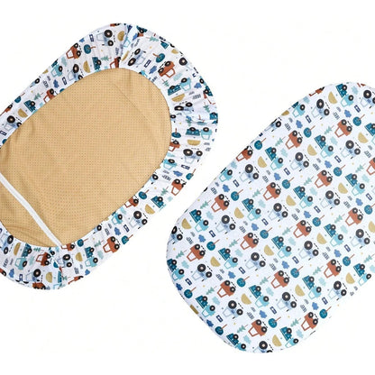 Elinfant 2PCS Changing Pad Cover,Baby Fitted Bassinet Bed Sheet,Fitted Crib Sheet Set,Toddler Bed Sheets Mattresses
