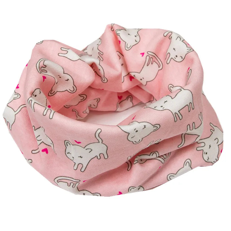 Kids Cartoon Cotton Scarf - Warm Winter Neckwear