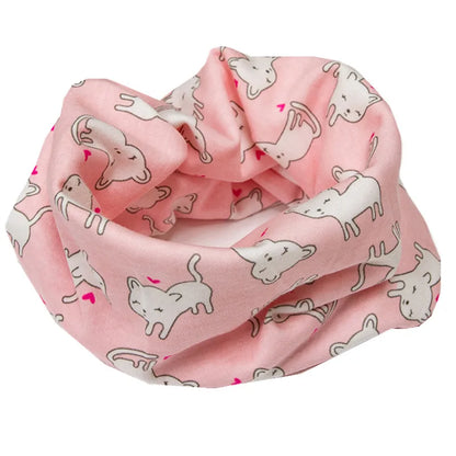 Kids Cartoon Cotton Scarf - Warm Winter Neckwear