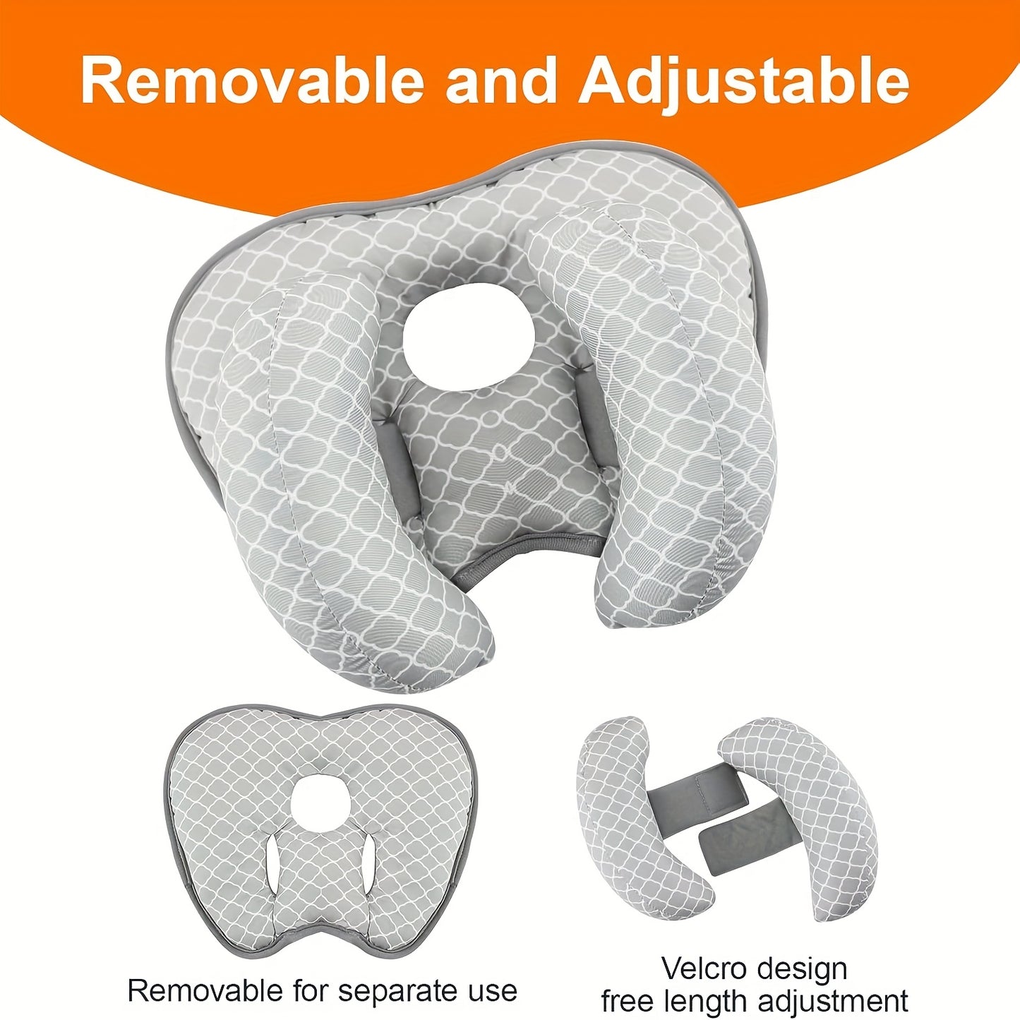 Infant Pillow: Baby Head Neck Support Pillow - 2 in 1 Travel & Stroller