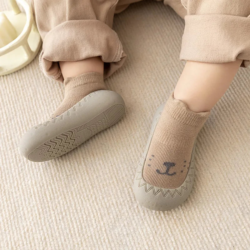 Baby Socks Shoes: Soft Rubber Sole First Walkers