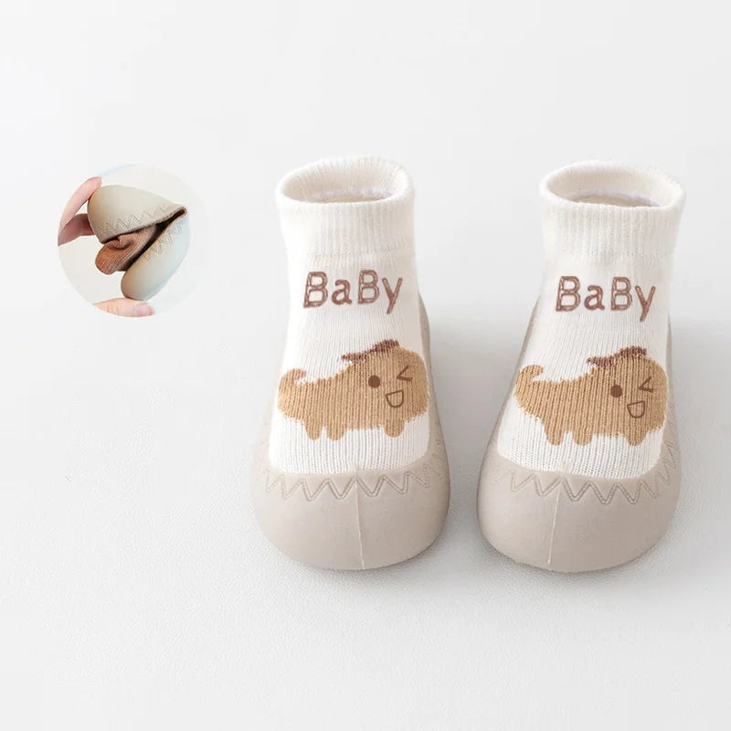 Baby Socks Shoes: Soft Rubber Sole First Walkers
