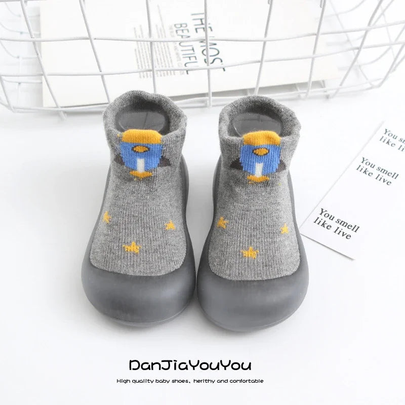 Baby Socks Shoes: Soft Rubber Sole First Walkers