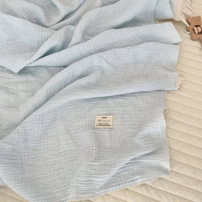 Baby Bath Towel Kids Swaddle Wrap Bedding Pure Cotton Bubble Muslin Blanket 2 Layers Infant Gauze Receiving Blanket