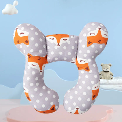 New Cartoon Children's Cotton Soft U-shaped Sleeping Pillows Baby Stroller Children's Pillow Baby Functional Stroller Pillow
