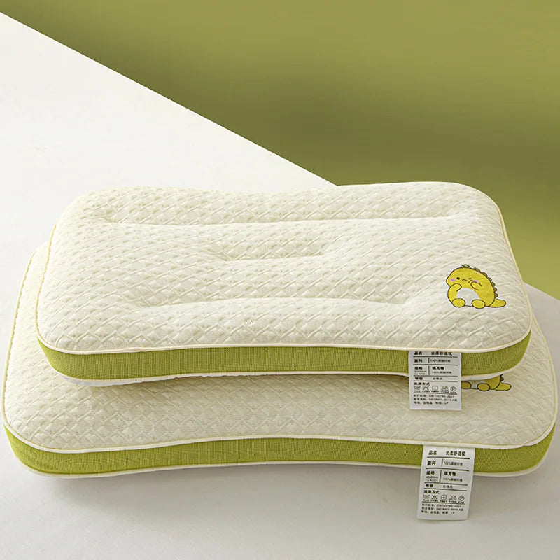 Cartoon kids' cervical pillow core! Single pack, cute pattern, ergonomic neck support, no collapse after long use, perfect