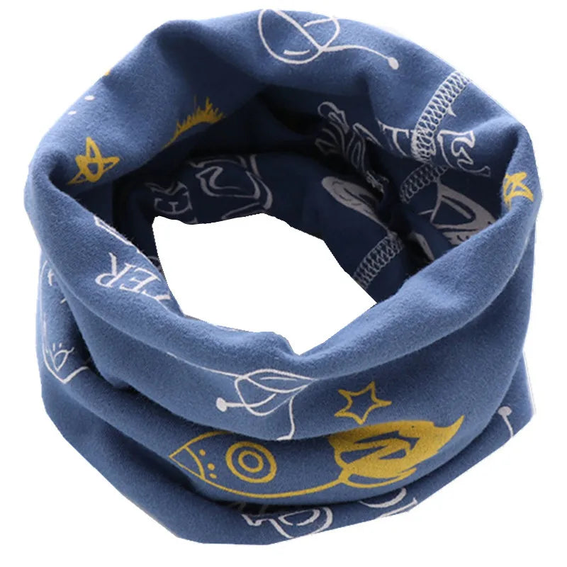 Kids Cartoon Cotton Scarf - Warm Winter Neckwear