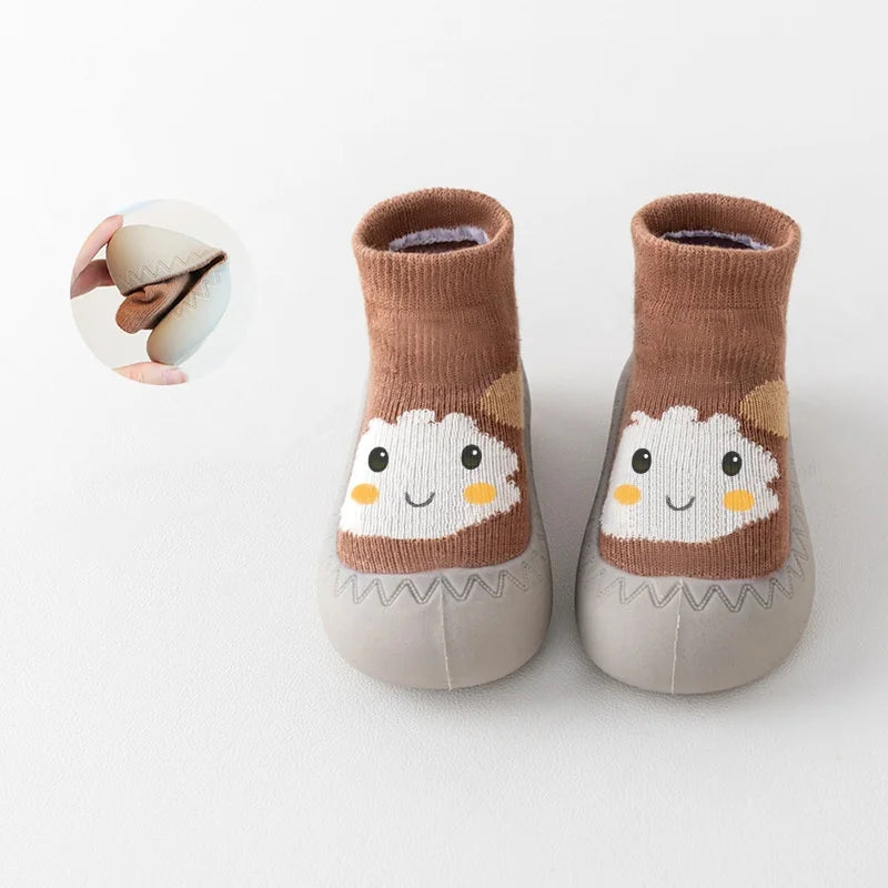 Baby Socks Shoes: Soft Rubber Sole First Walkers