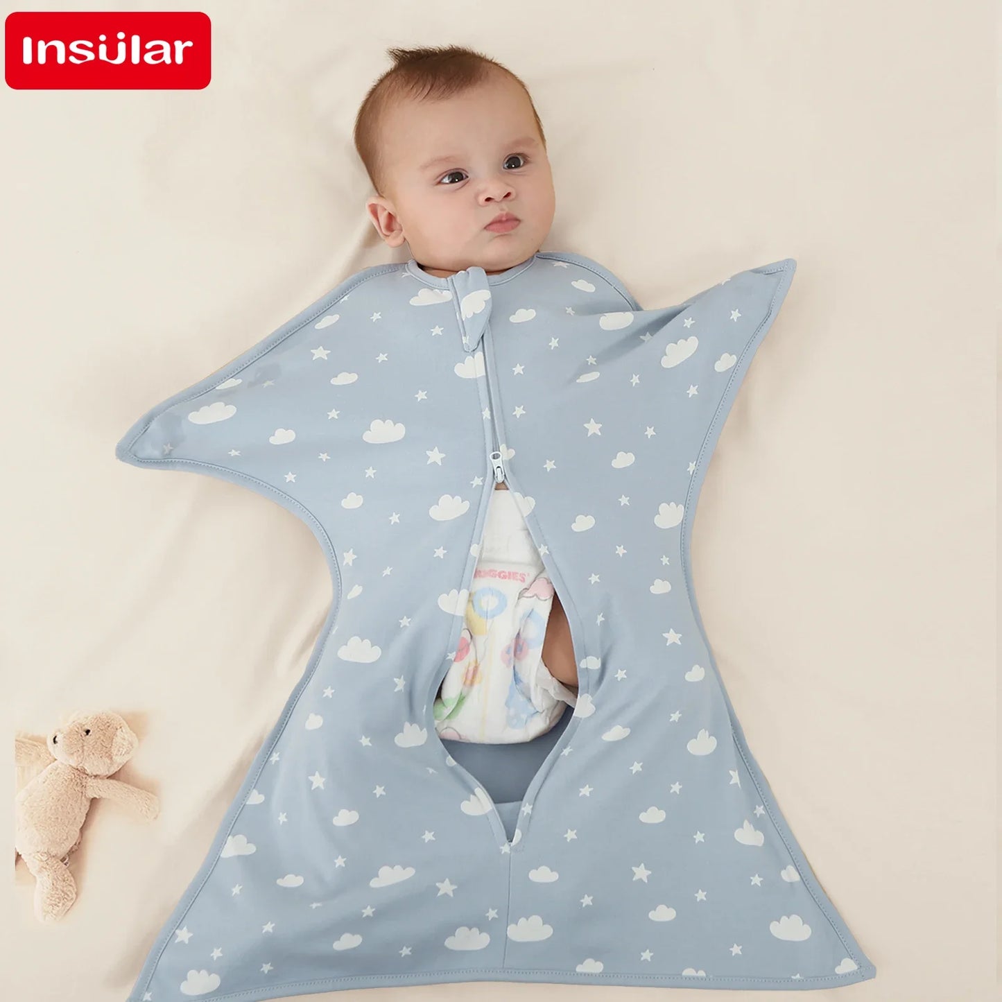 Newborn Swaddle: Baby Sleeping Bags 100% Cotton Swaddle 0-12M Summer Thin