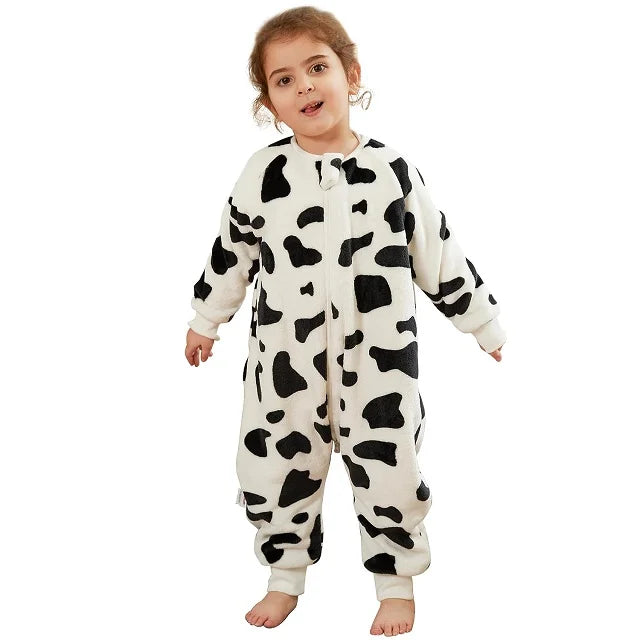 MICHLEY Cartoon Owl Kids Sleeping Bag Cute Flannel Sack Sleepsack Thick Warm Sleepwear Wearable Blanket Bodysuit 1-6T Gifts