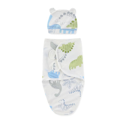 ZOETOPKID Baby Blanket and Hat Set pure Cotton Newborn Swaddle Adjustable Infant Wraps Applicable 4 Seasons 0-3 Months Blankets