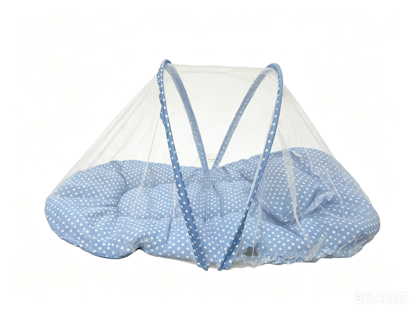 Foldable Baby Bed Mosquito Net Portable Baby Crib Netting Polyester with Pillow and Cotton Padding - Easy Installation Netting