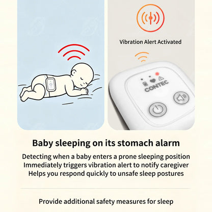 Baby Breathing Movement Monitor,Infant Respiratory Sensor with Vibration Sound Alarm,Sleep Safety Abdominal Movement Detection
