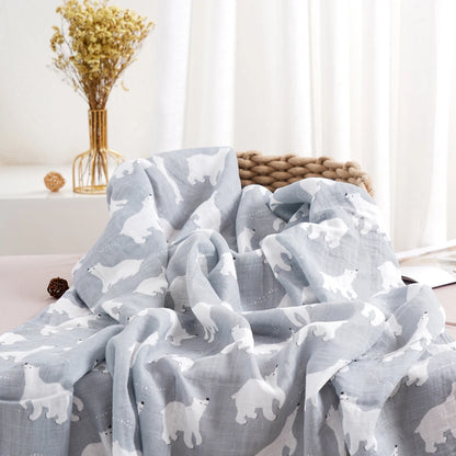 Elinfant 1 PC Baby Swaddle Blanket Bamboo Cotton Soft Baby Blankets Newborn Muslin Swaddle Blanket for Newborn Girl and Boy Baby
