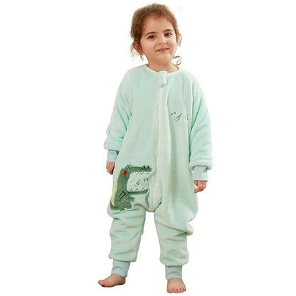 MICHLEY Cartoon Owl Kids Sleeping Bag Cute Flannel Sack Sleepsack Thick Warm Sleepwear Wearable Blanket Bodysuit 1-6T Gifts