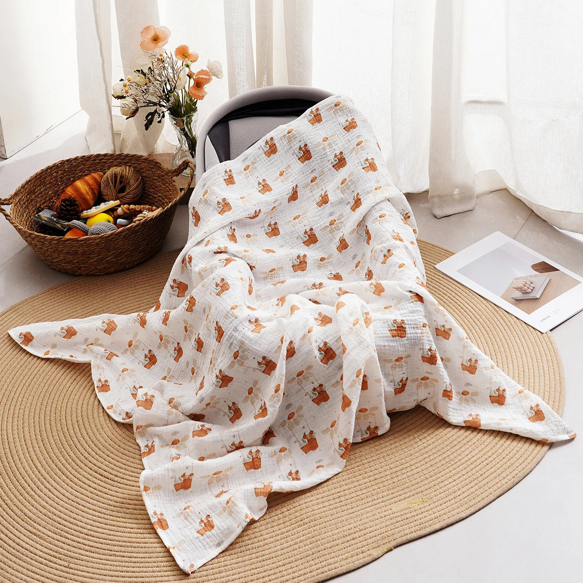 Muslin Swaddle Blanket - Soft Baby Gauze for Newborns