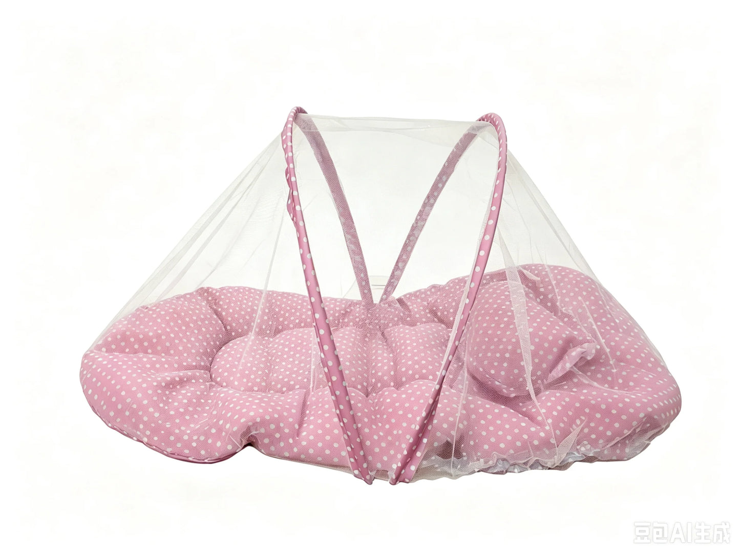Foldable Baby Bed Mosquito Net Portable Baby Crib Netting Polyester with Pillow and Cotton Padding - Easy Installation Netting