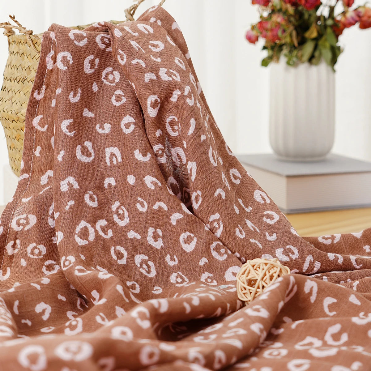 Elinfant 1 PC Baby Swaddle Blanket Bamboo Cotton Soft Baby Blankets Newborn Muslin Swaddle Blanket for Newborn Girl and Boy Baby