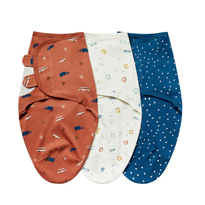 INSULAR Baby Wrap Sleeping Bags 100% Cotton Swaddle 3-Pack