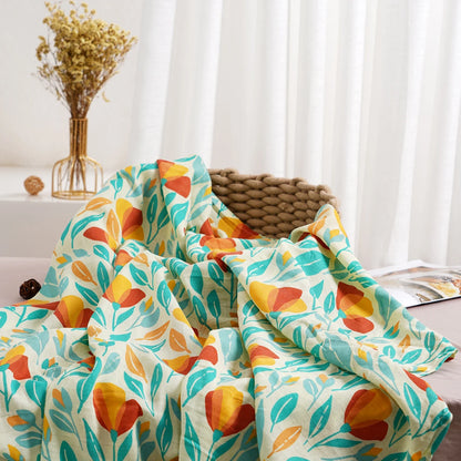 Elinfant 1 PC Baby Swaddle Blanket Bamboo Cotton Soft Baby Blankets Newborn Muslin Swaddle Blanket for Newborn Girl and Boy Baby