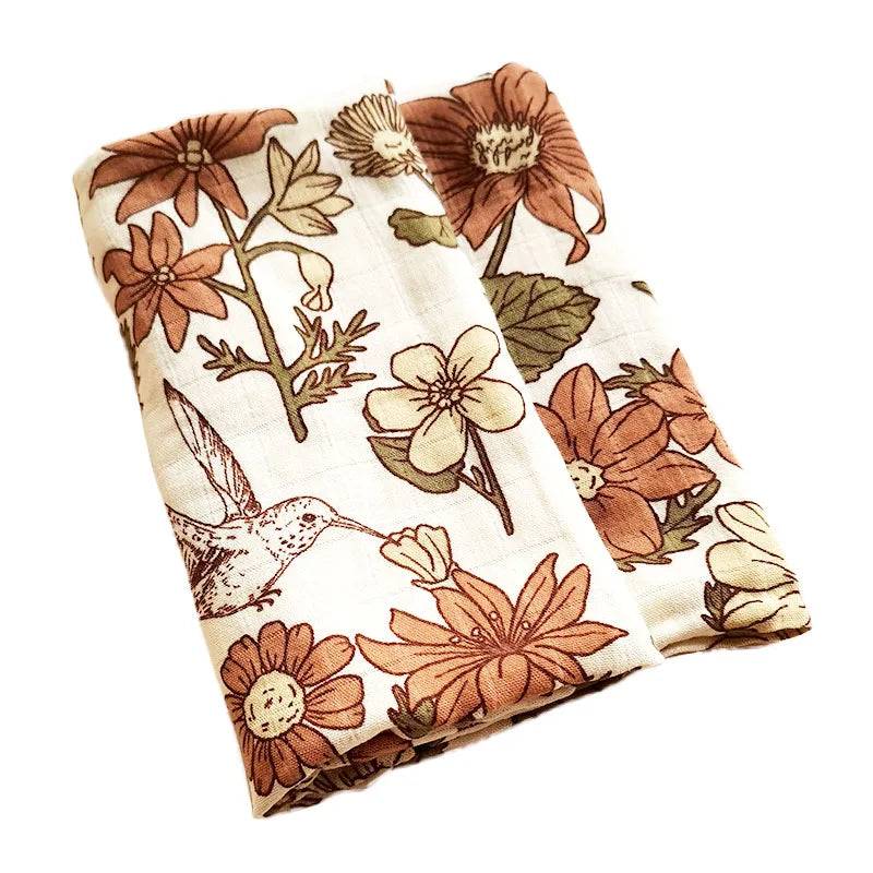 Baby Blankets: Soft Muslin Swaddle Wrap 58x58cm