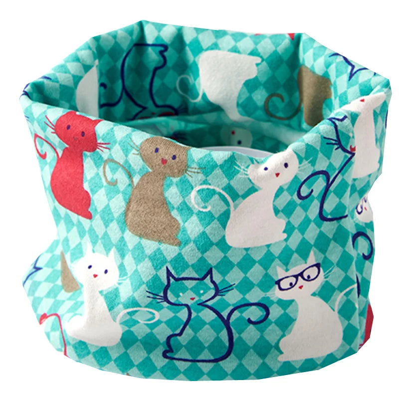 Kids Cartoon Cotton Scarf - Warm Winter Neckwear