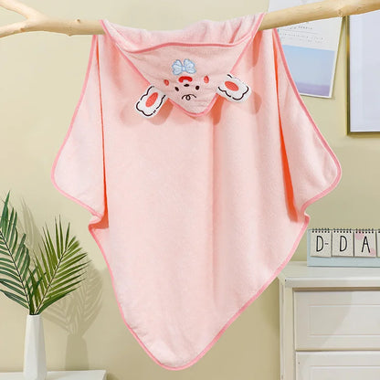 Blankets Swaddle - Cartoon Baby Bathrobe Hooded Towel 
