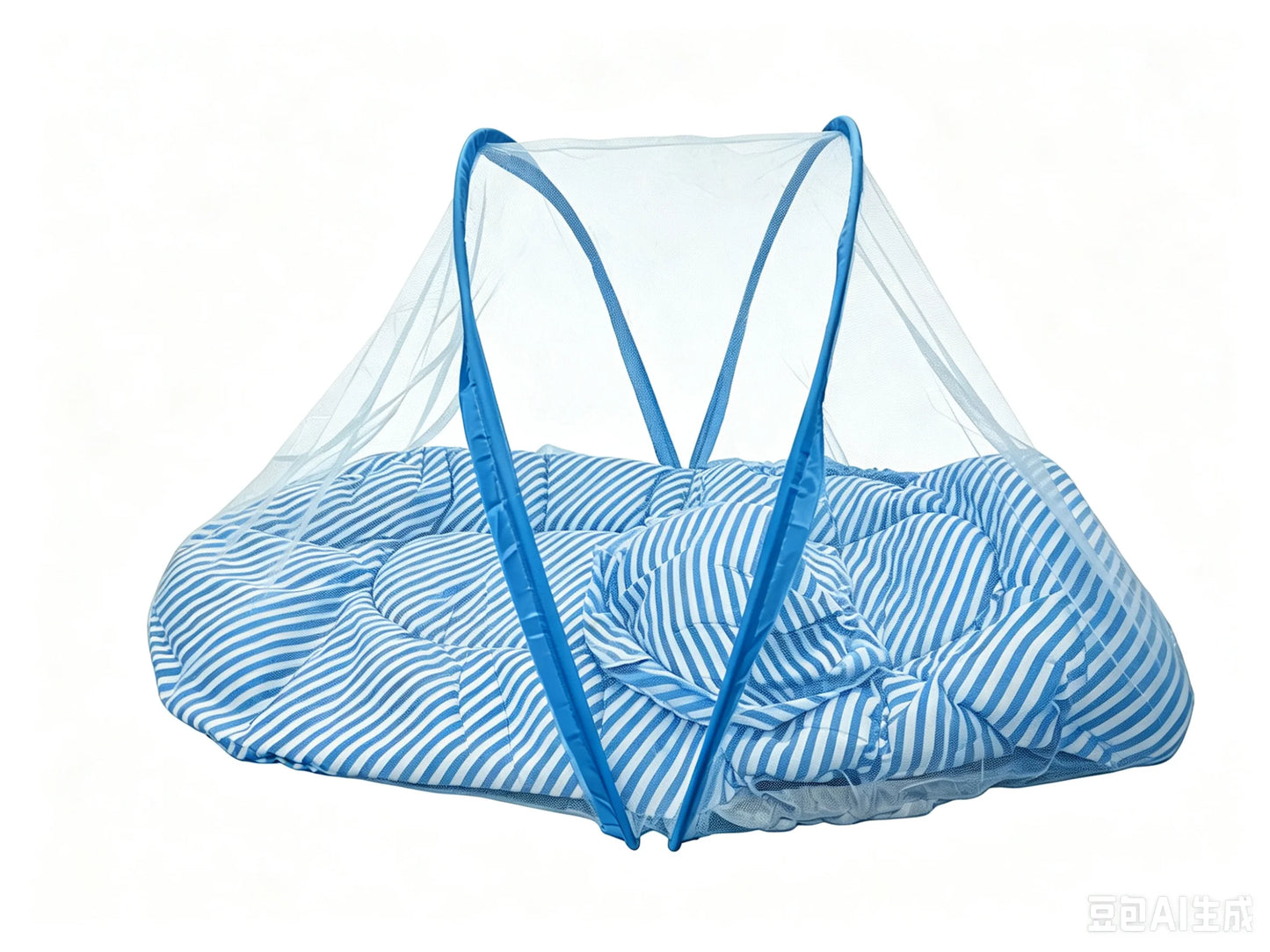Foldable Baby Bed Mosquito Net Portable Baby Crib Netting Polyester with Pillow and Cotton Padding - Easy Installation Netting