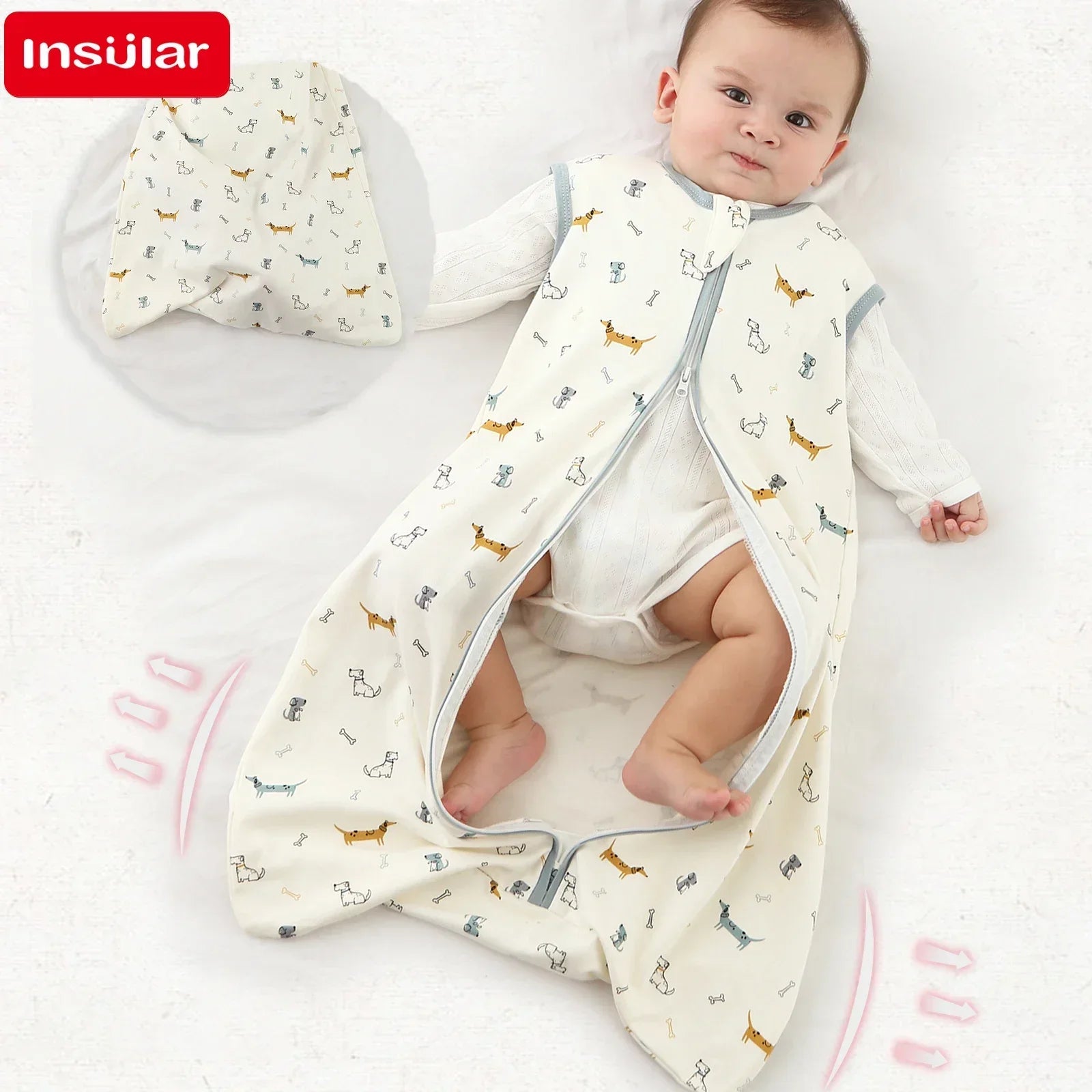 Sleepsack: Baby Sleeping Bag Summer Thin 100% Cotton Sleepsack