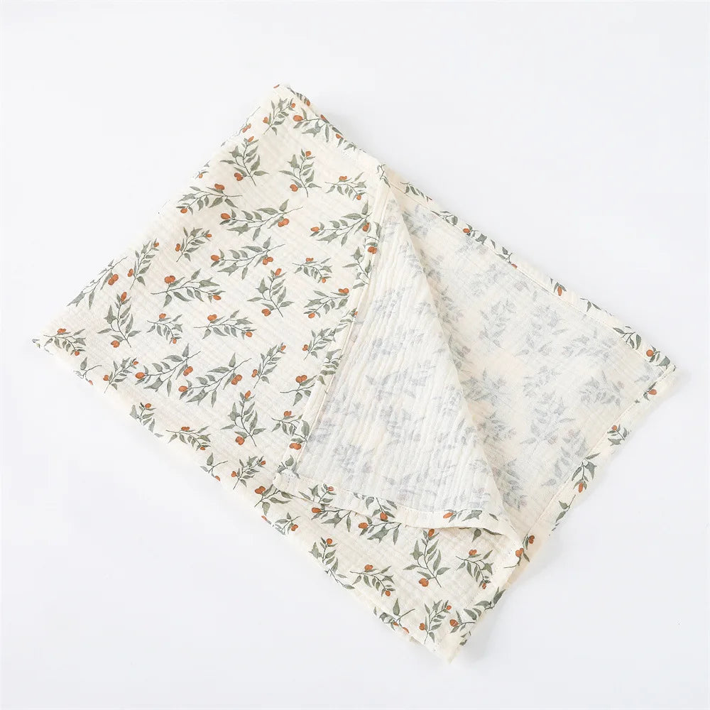 Swaddle Blanket - Cotton Floral Muslin Baby Wrap