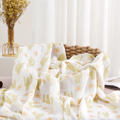 Elinfant 1 PC Baby Swaddle Blanket Bamboo Cotton Soft Baby Blankets Newborn Muslin Swaddle Blanket for Newborn Girl and Boy Baby